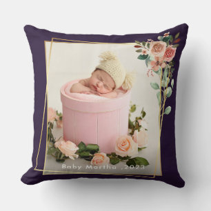 Mijn Eerste Kerstmis Naam Jaar Baby Foto poster Kussen