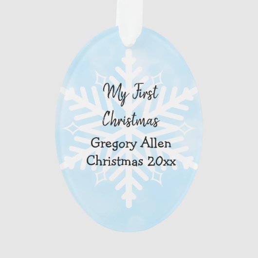 Mijn eerste Kerstmis Nieuwe Baby Keepomwille Ornament (achterkant)