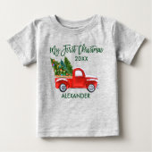 Mijn eerste Kerstmis: Red Truck Green Script Grey (Voorkant)