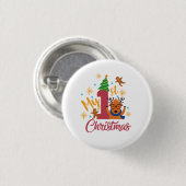 Mijn eerste Kerstmis Ronde Button 3,2 Cm (Voorkant /achterkant)