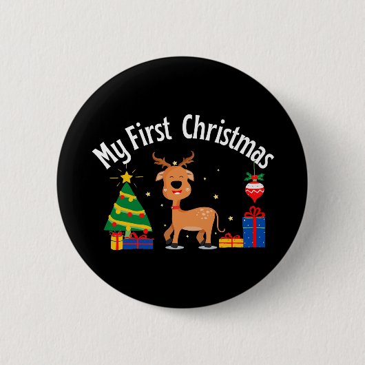 Mijn eerste Kerstmis Ronde Button 5,7 Cm (Voorkant)