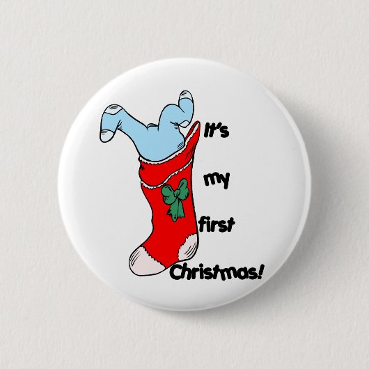 Mijn eerste Kerstmis Ronde Button 5,7 Cm (Voorkant)