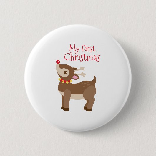 Mijn eerste Kerstmis Ronde Button 5,7 Cm (Voorkant)
