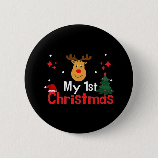 Mijn eerste Kerstmis Ronde Button 5,7 Cm (Voorkant)
