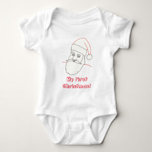 Mijn eerste Kerstmis, Santa Outline Shirt voor Bab