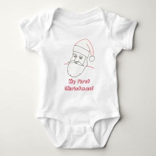 Mijn eerste Kerstmis, Santa Outline Shirt voor Bab (Voorkant)