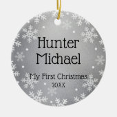 Mijn eerste Kerstmis, Silver Photo Keepomwille Keramisch Ornament (Voorkant)