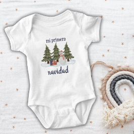 Mijn Eerste Kerstmis Sneeuwman Winter Bos Baby Romper