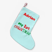 mijn eerste Kerstmis - voeg gewoon naam toe Kleine Kerstsok (Voorkant (Hangend))