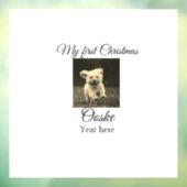 Mijn eerste Kerstmis voeg huisdier naam datum jaar Raamsticker (Vel 3)