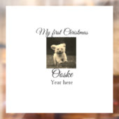 Mijn eerste Kerstmis voeg huisdier naam datum jaar Raamsticker (Vel 2)