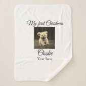 Mijn eerste Kerstmis voeg huisdier naam datum jaar Sherpa Deken (Voorkant)