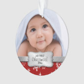 Mijn eerste Kerstmis: voeg je foto toe Ornament (voorkant)