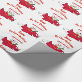 MIJN EERSTE Kerstmis WRAPPING Santa Plane Custom Cadeaupapier (Hoek)