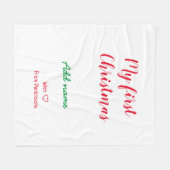 Mijn eerste kerstnaam met liefde toevoegen fleece deken (Voorkant (Horizontaal))