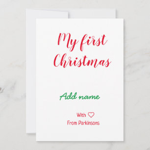 Mijn eerste kerstnaam met liefde toevoegen kaart