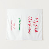 Mijn eerste kerstnaam met liefde toevoegen wandkleed (Voorkant (horizontaal))