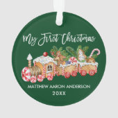 Mijn eerste kerstontbijtontbijt Baby Groen Ornament (achterkant)