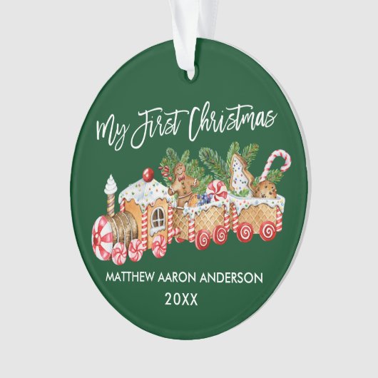 Mijn eerste kerstontbijtontbijt Baby Groen Ornament (voorkant)