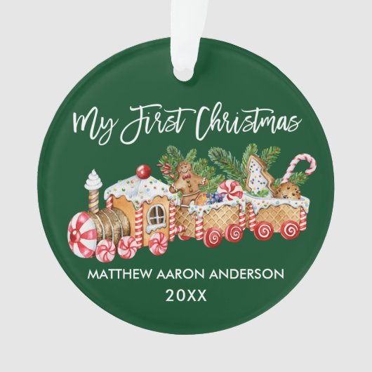 Mijn eerste kerstontbijtontbijt Baby Groen Ornament (voorkant)