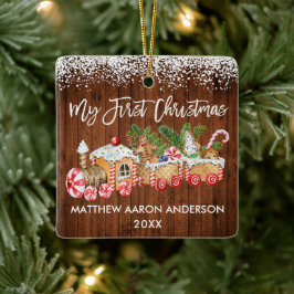 Mijn eerste kerstontbijtontbijt met sneeuw-Baby Keramisch Ornament