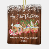 Mijn eerste kerstontbijtontbijt met sneeuw-Baby Keramisch Ornament (Links)