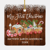 Mijn eerste kerstontbijtontbijt met sneeuw-Baby Keramisch Ornament (Achterkant)
