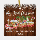 Mijn eerste kerstontbijtontbijt met sneeuw-Baby Keramisch Ornament (Voorkant)
