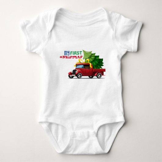Mijn eerste kerstpak Baby Bodysuit (Voorkant)