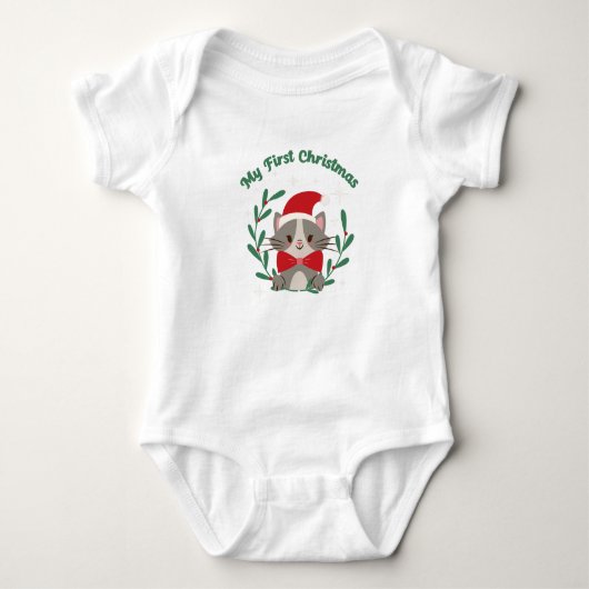 Mijn eerste kerstpak Baby Bodysuit (Voorkant)