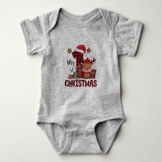 Mijn eerste kerstpak Baby Bodysuit (Voorkant)