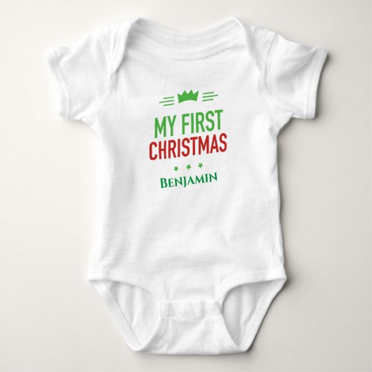 Mijn eerste kerstpak Baby Bodysuit (Voorkant)