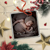 Mijn eerste kerstpasgeboren Baby Foto Metalen Ornament