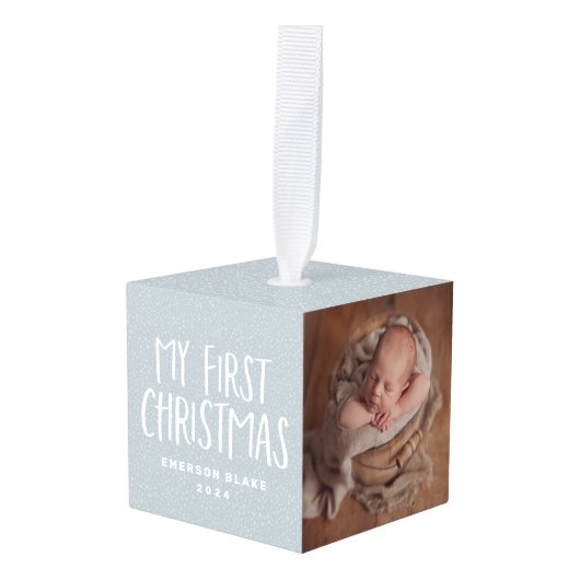 Mijn eerste kerstpasgeboren baby, gepersonaliseerd decoratie (Voorkant hoekig)