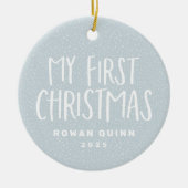Mijn eerste kerstpasgeboren baby, gepersonaliseerd keramisch ornament (Voorkant)
