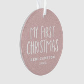 Mijn eerste kerstpasgeboren baby gepersonaliseerd  ornament (voorkant)