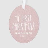Mijn eerste kerstpasgeboren baby gepersonaliseerd  ornament (voorkant)