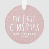 Mijn eerste kerstpasgeboren baby gepersonaliseerd  ornament (voorkant)