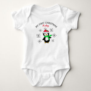 Mijn eerste kerstpinguïn Snowflakes Baby T-shirt