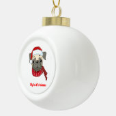 Mijn eerste kerstpug keramische bal ornament (Rechts)