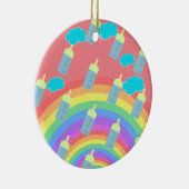 Mijn eerste kerstregenboogflesdecoratie Baby Keramisch Ornament (Rechts)