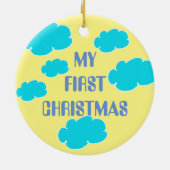 Mijn eerste kerstregenboogflesdecoratie Baby Keramisch Ornament (Achterkant)