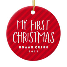 Mijn eerste kerstrode streep baby foto