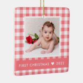 Mijn eerste kerstroze Buffalo Baby foto Keramisch Ornament (Rechts)