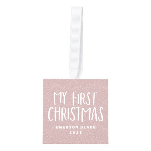 Mijn eerste kerstroze gepersonaliseerde baby foto decoratie (Voorkant)