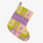 Mijn eerste kerstroze Paarse bomen op maat Grote Kerstsok (Voorkant (Hangend))