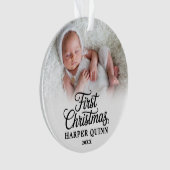 Mijn eerste kerstscript nieuwe babyfoto ornament (voorkant)