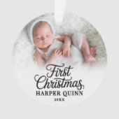 Mijn eerste kerstscript nieuwe babyfoto ornament (voorkant)