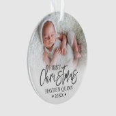 Mijn eerste kerstscript nieuwe babyfoto ornament (voorkant)