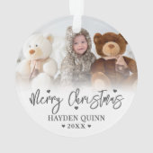 Mijn eerste kerstscript nieuwe babyfoto ornament (achterkant)